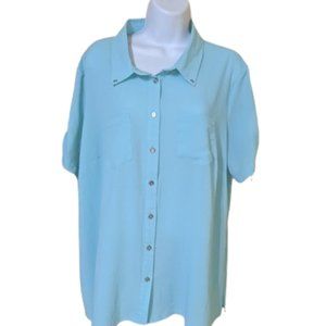 Aqua Blue / Turquoise Blouse Size 1X
